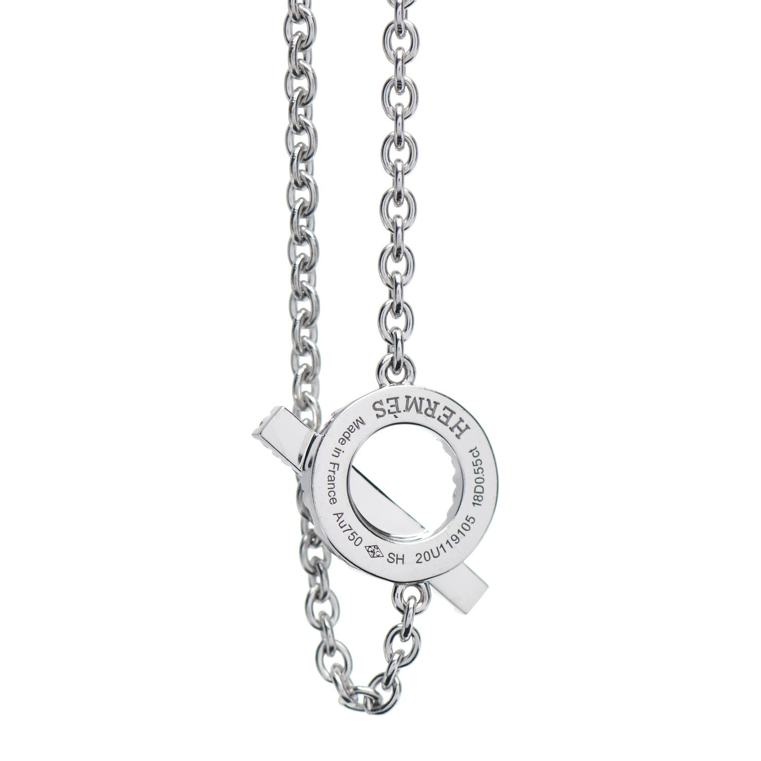 Hermes 18K White Gold Diamond Finesse Bracelet SH 4 of 4