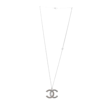 Chanel Baguette Crystal CC Necklace Silver 3 of 7