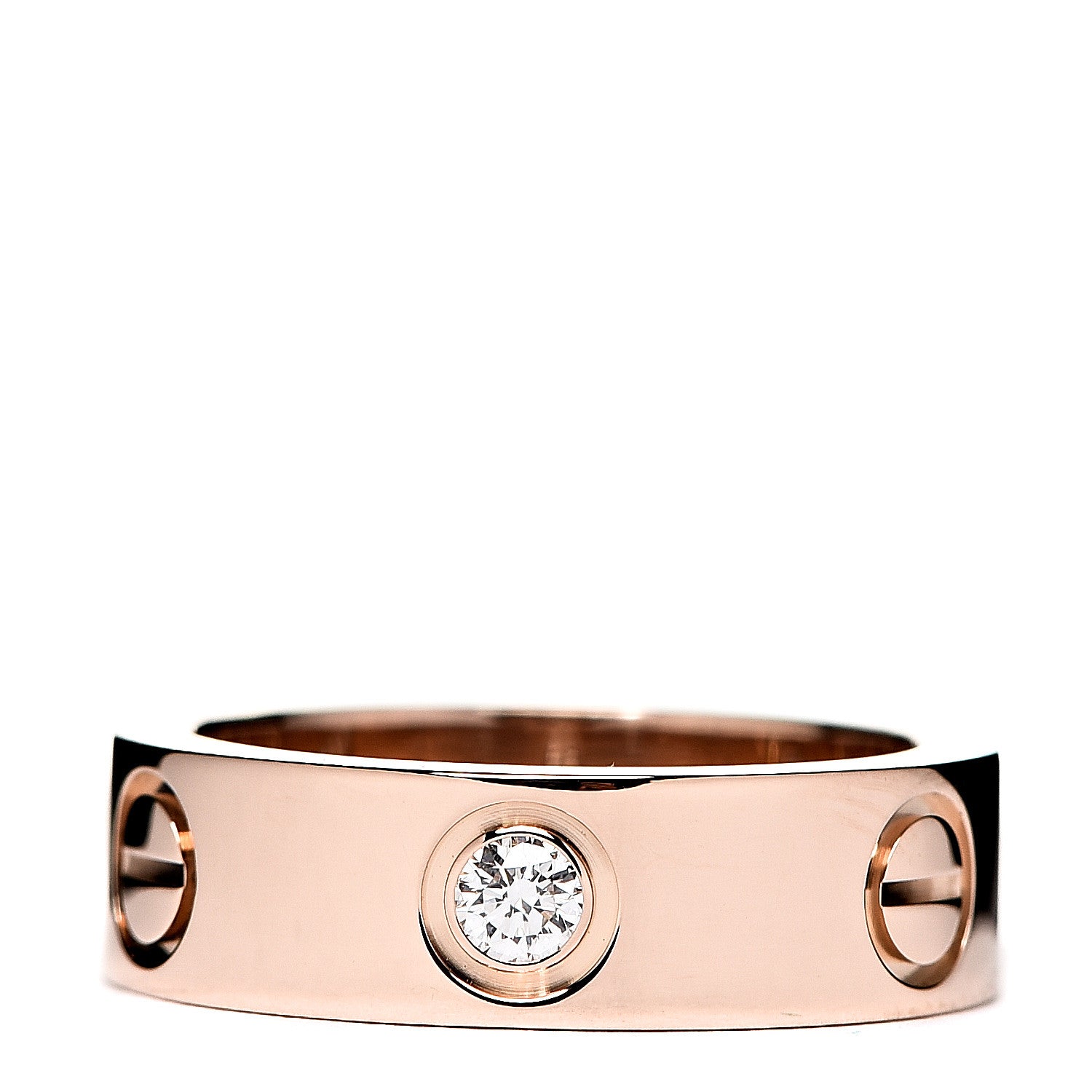 Cartier 18K Pink Gold 3 Diamond 5.5mm LOVE Ring 49 4.75 2 of 3