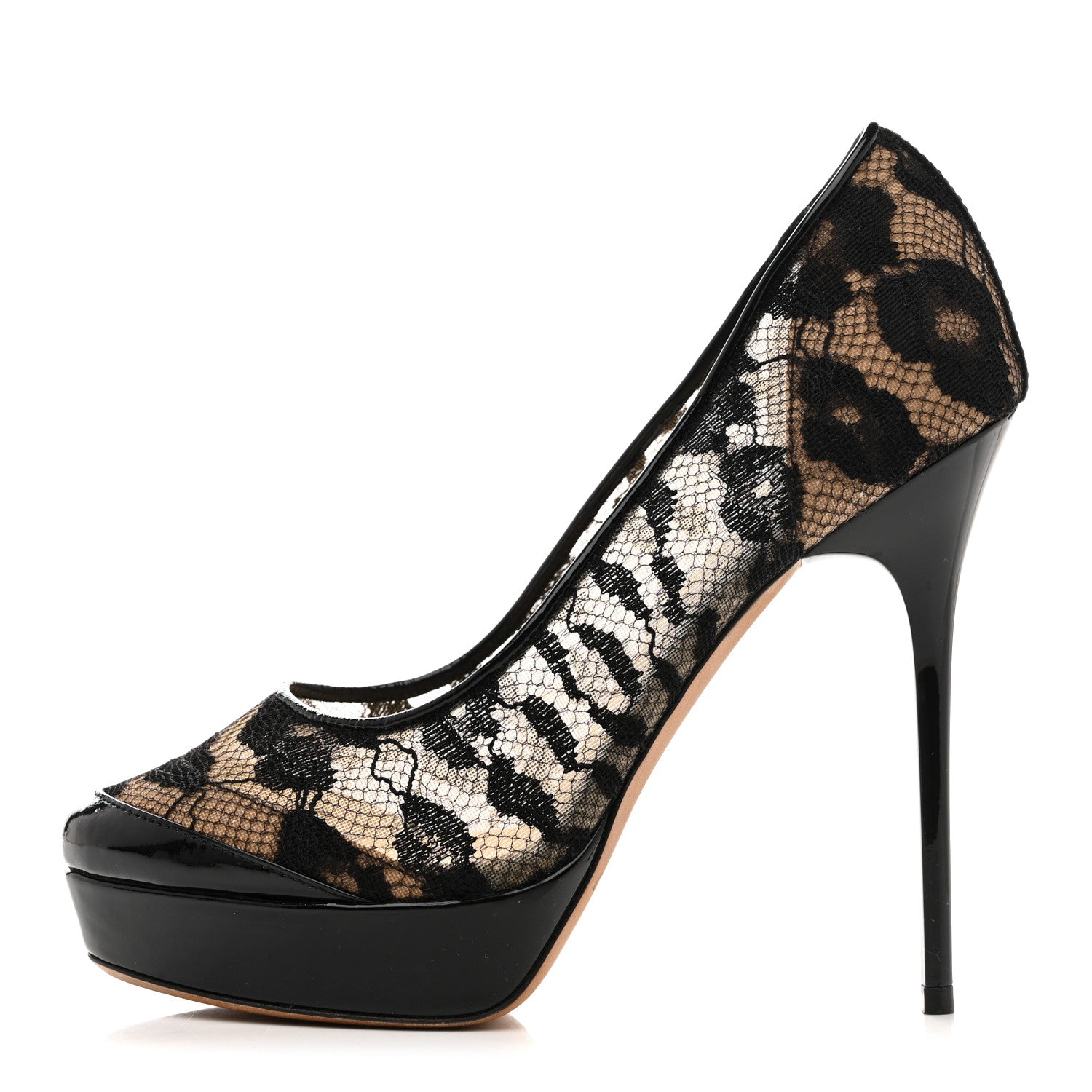 Jimmy Choo Lace Patent Pumps 36.5 Black 1 of 11