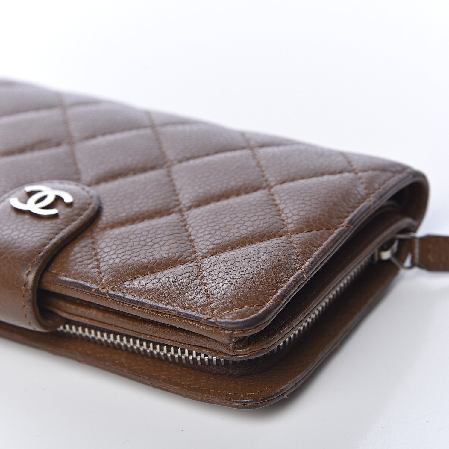 Chanel Caviar Quilted Zipped Pocket Wallet Brown 11 of 15