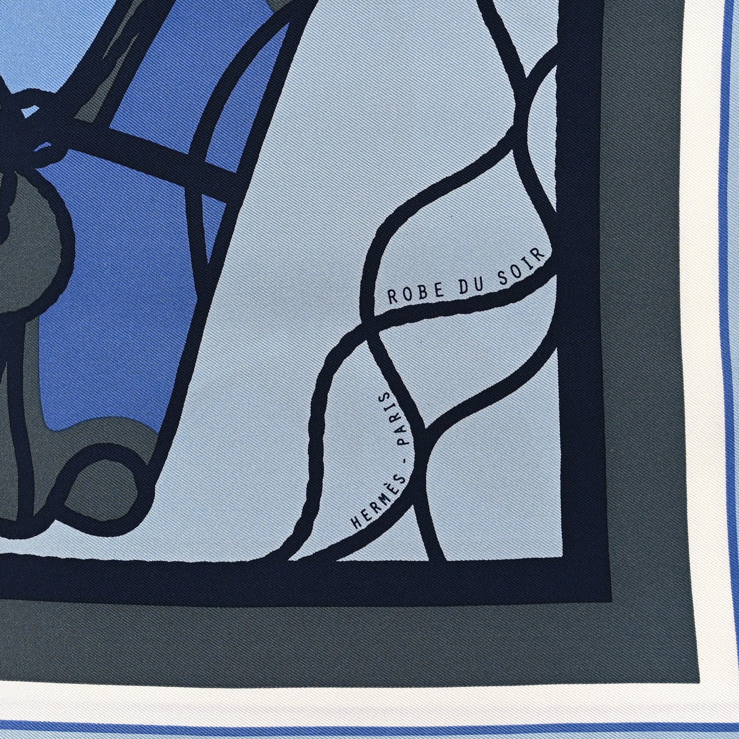 Hermes Silk Gavroche Robe Du Soir Pop DJ Scarf 45 Ciel Marine 2 of 3