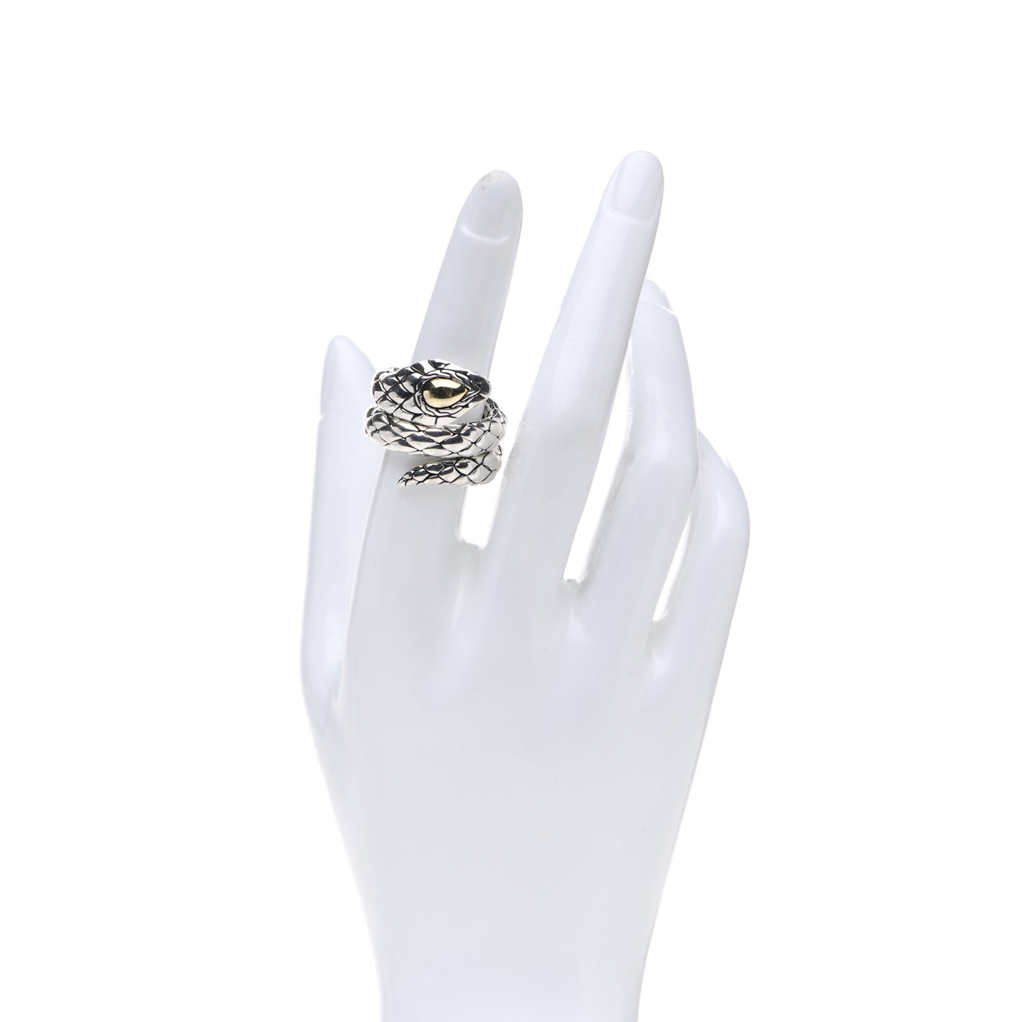 Sterling Silver 18K Yellow Gold Legends Cobra Coil Ring 54 6.75