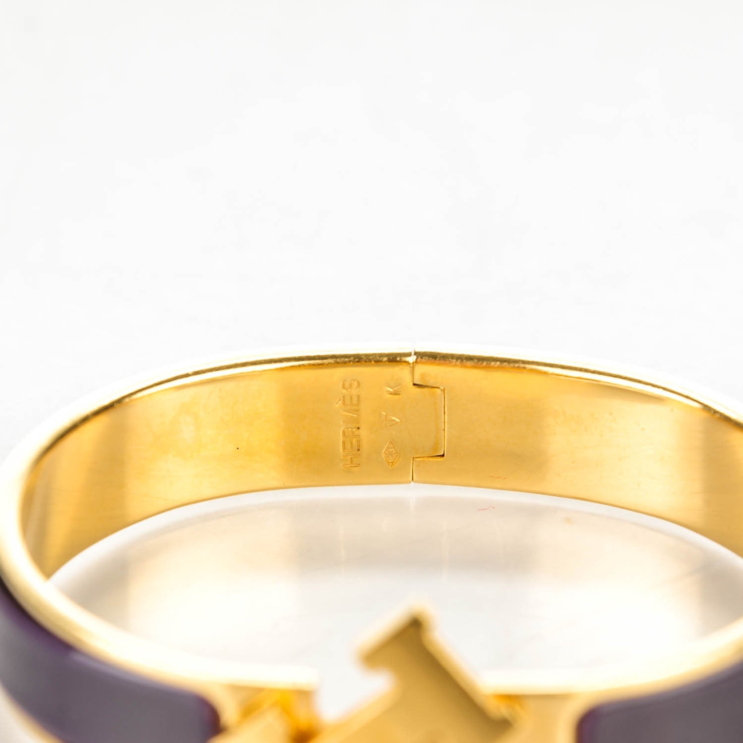 Hermes Enamel Narrow Clic Clac H Bracelet PM Prune 5 of 5