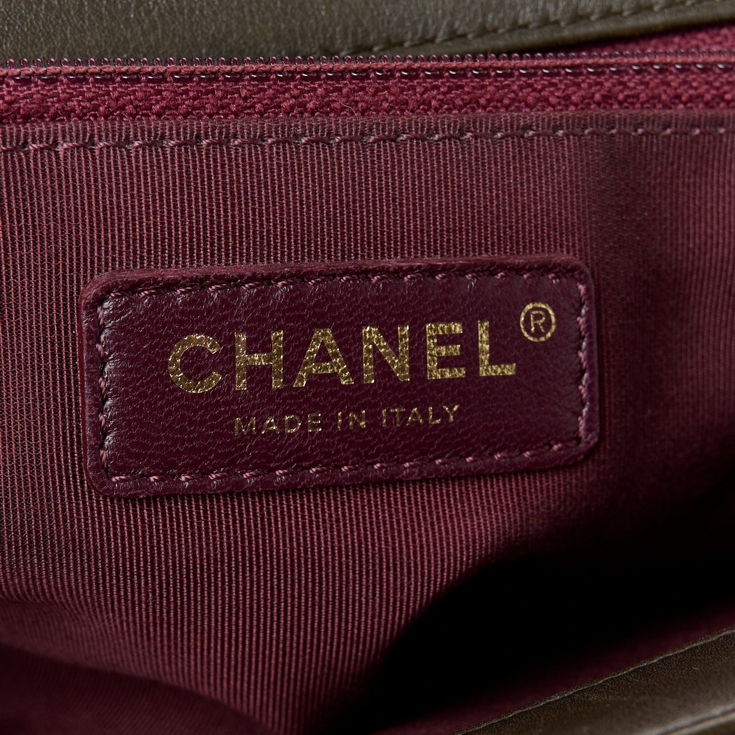 Chanel Calfskin Quilted Medium Gold Bar Top Handle Flap Dark Khaki 6 of 11