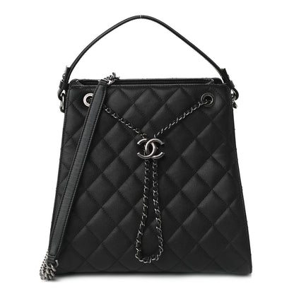 Chanel Caviar Quilted Medium CC Bucket Bag Black 1 of 9