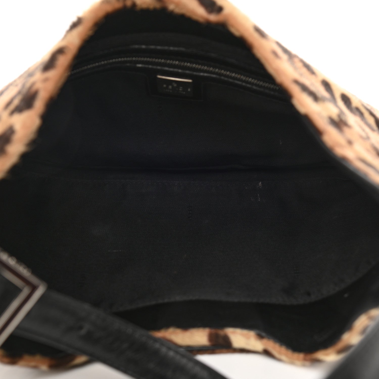 Fendi Calf Hair Leopard Print Shoulder Bag Brown Black 5 of 19