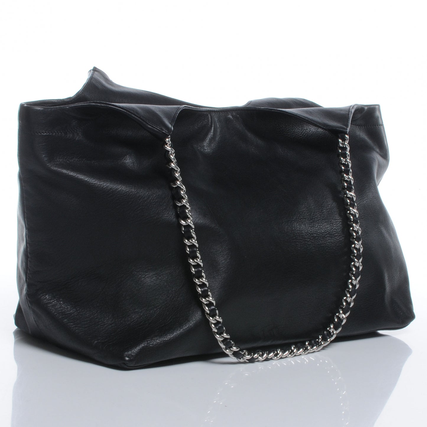 Soft Calf Chain Tote Nero Black