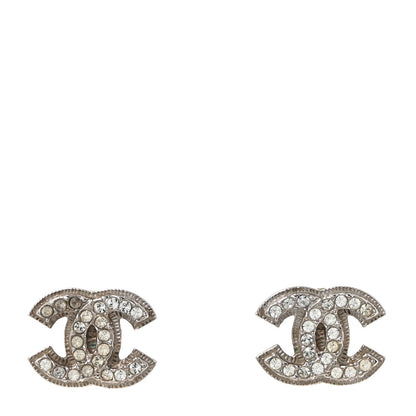 Chanel Crystal Timeless CC Earrings Silver 1 of 5