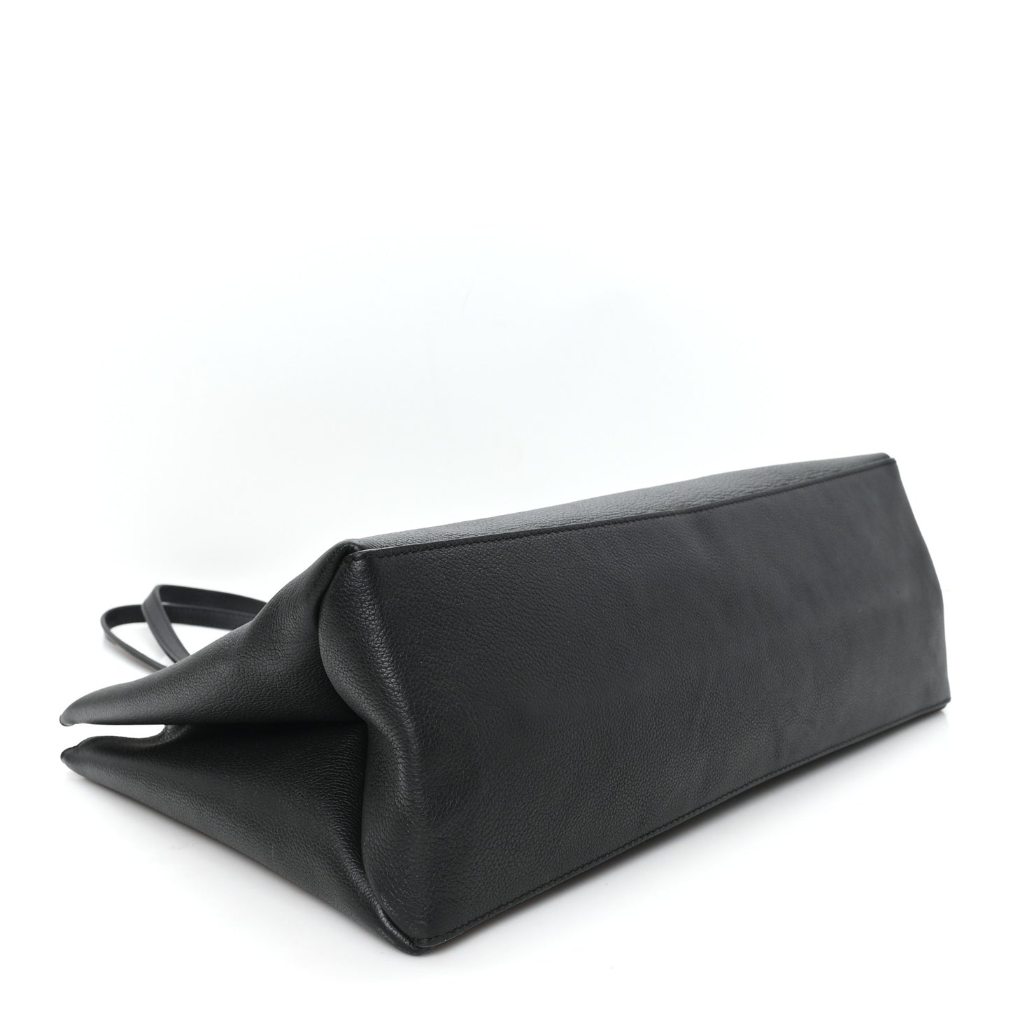 Grained Calfskin Lockme Shopper Black