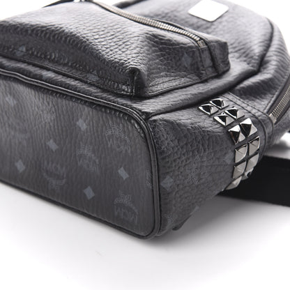 MCM Visetos Side Stud Mini Stark Backpack Black 6 of 8