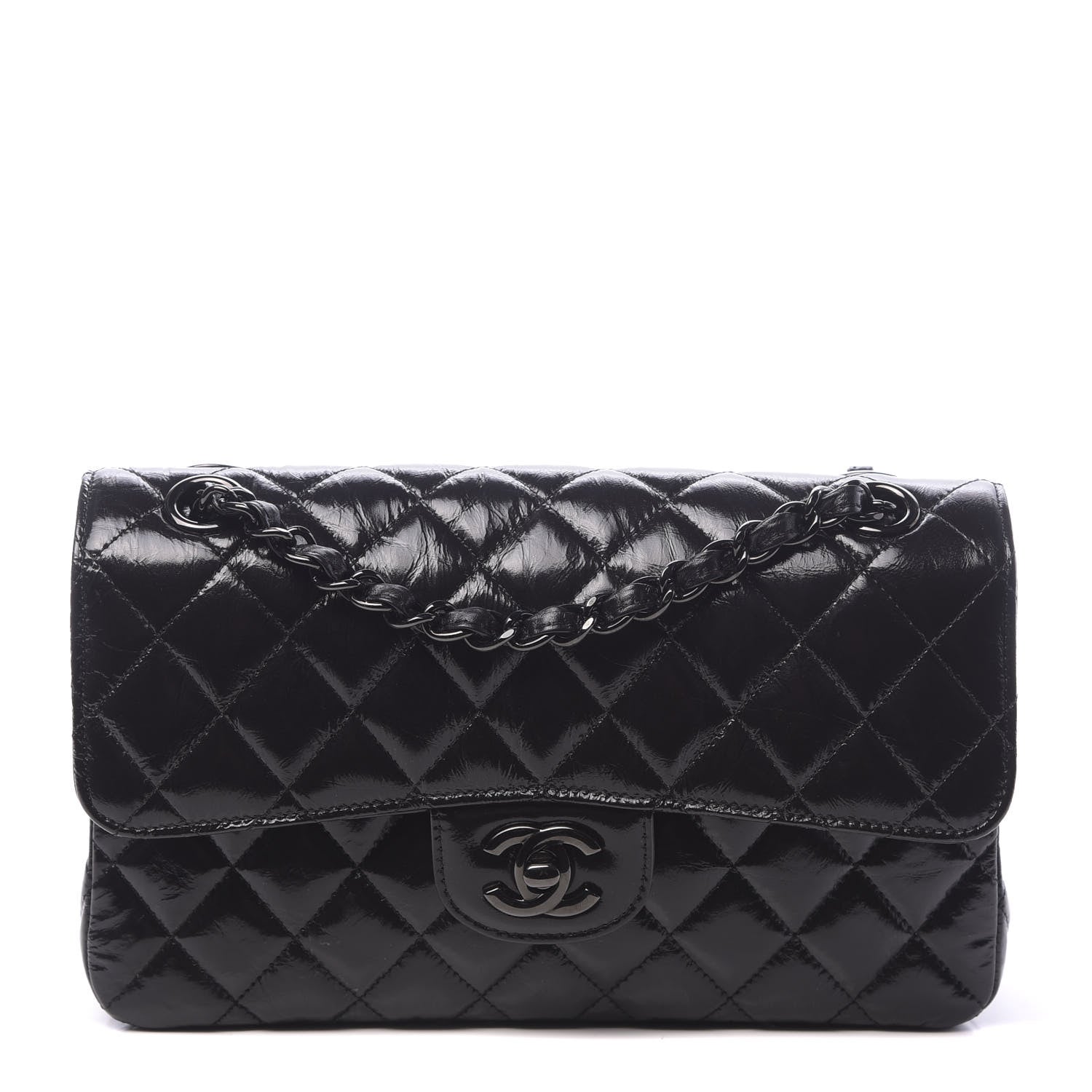 Chanel Shiny Crumpled Calfskin Quilted Small Incognito Double Flap 1 of 11