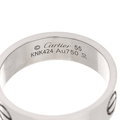 Cartier 18K White Gold 5.5mm LOVE Ring 55 7.25 4 of 6