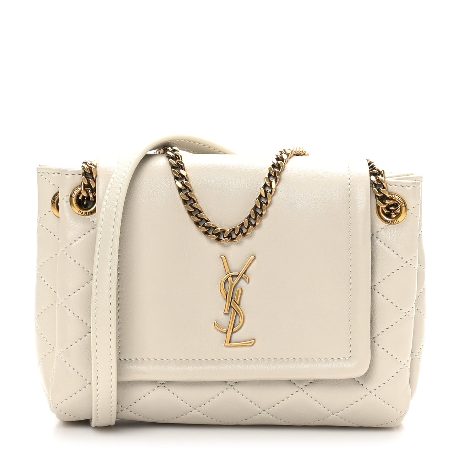 Lambskin Quilted Monogram Mini Nolita Crema Soft