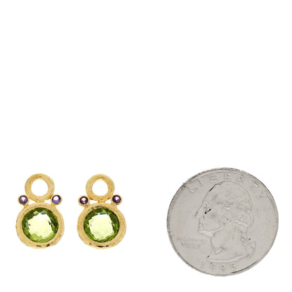 Elizabeth Locke 19K Yellow Gold Amethyst Peridot Earring Charms 2 of 3