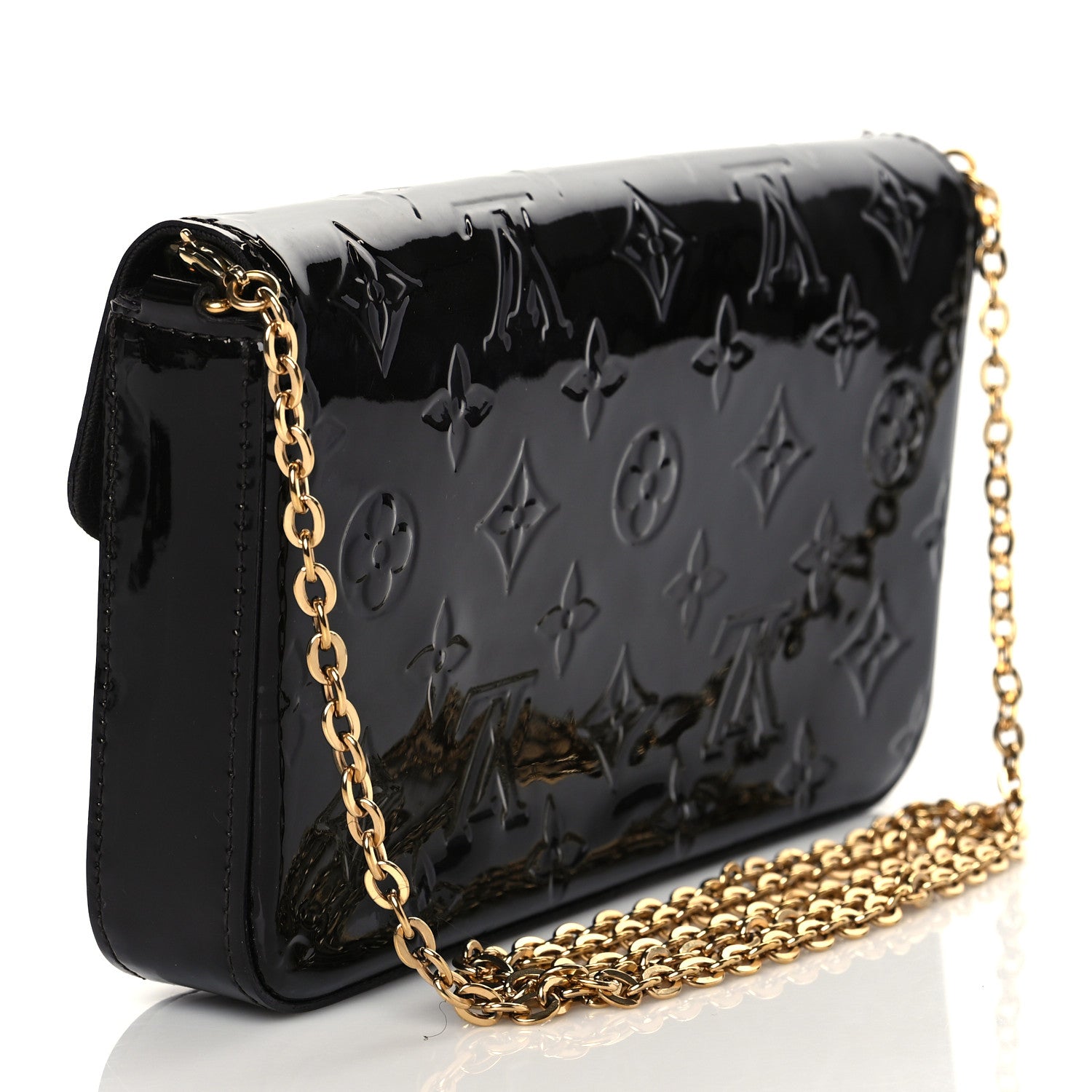 Louis Vuitton Vernis Pochette Felicie Chain Wallet Amarante 4 of 10