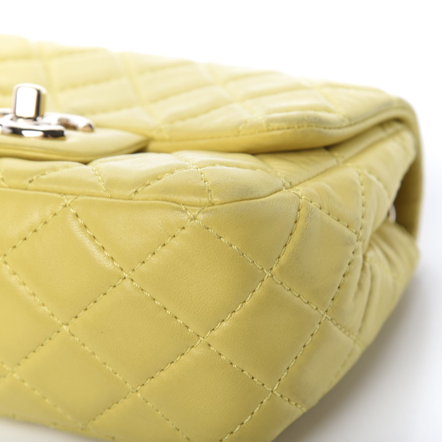 Chanel Lambskin Quilted Mini Square Flap Yellow 9 of 19