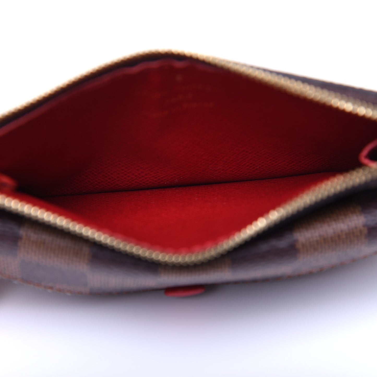 Damier Ebene Recto Verso Card Holder Red