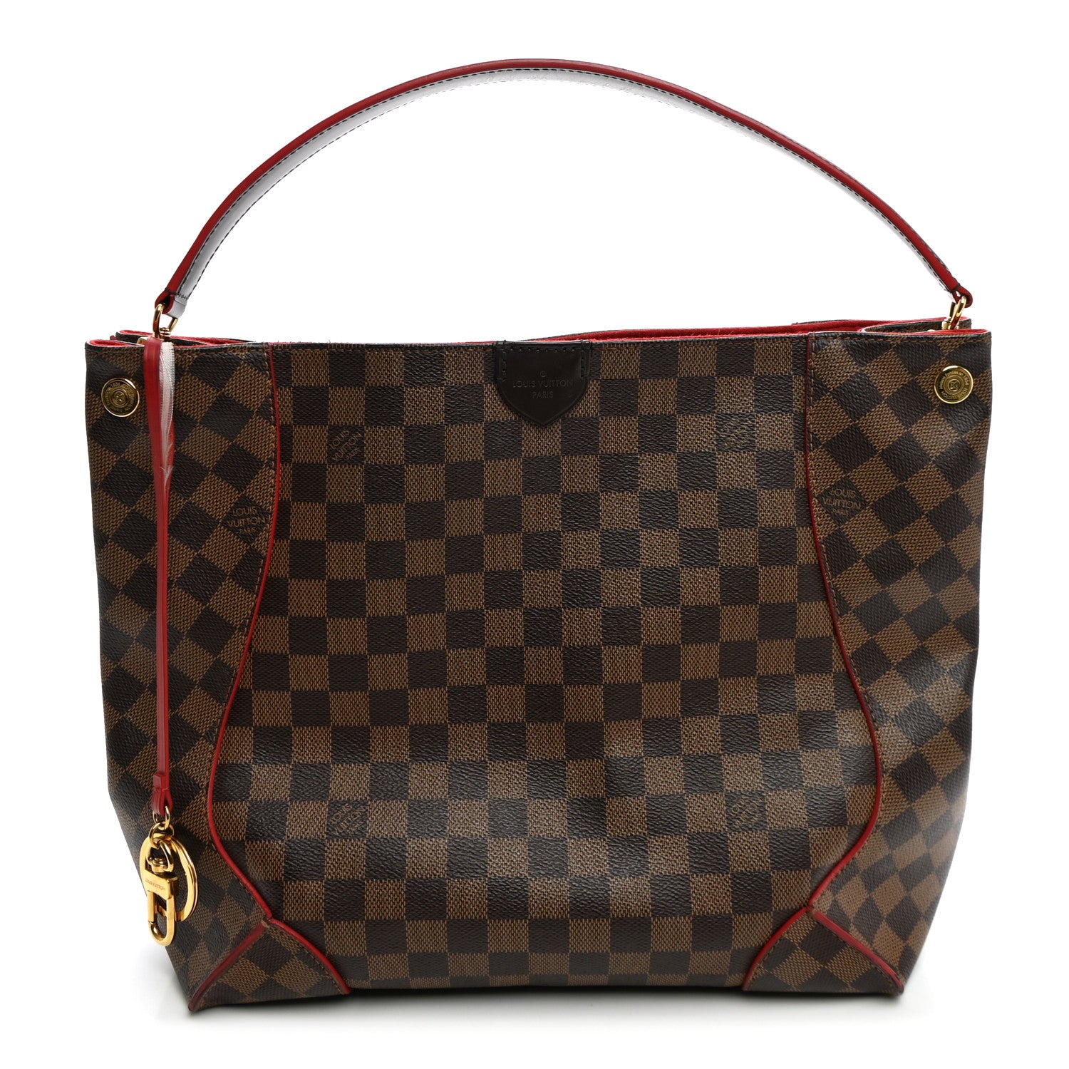 Louis Vuitton Damier Ebene Caissa Hobo Cherry 1 of 9