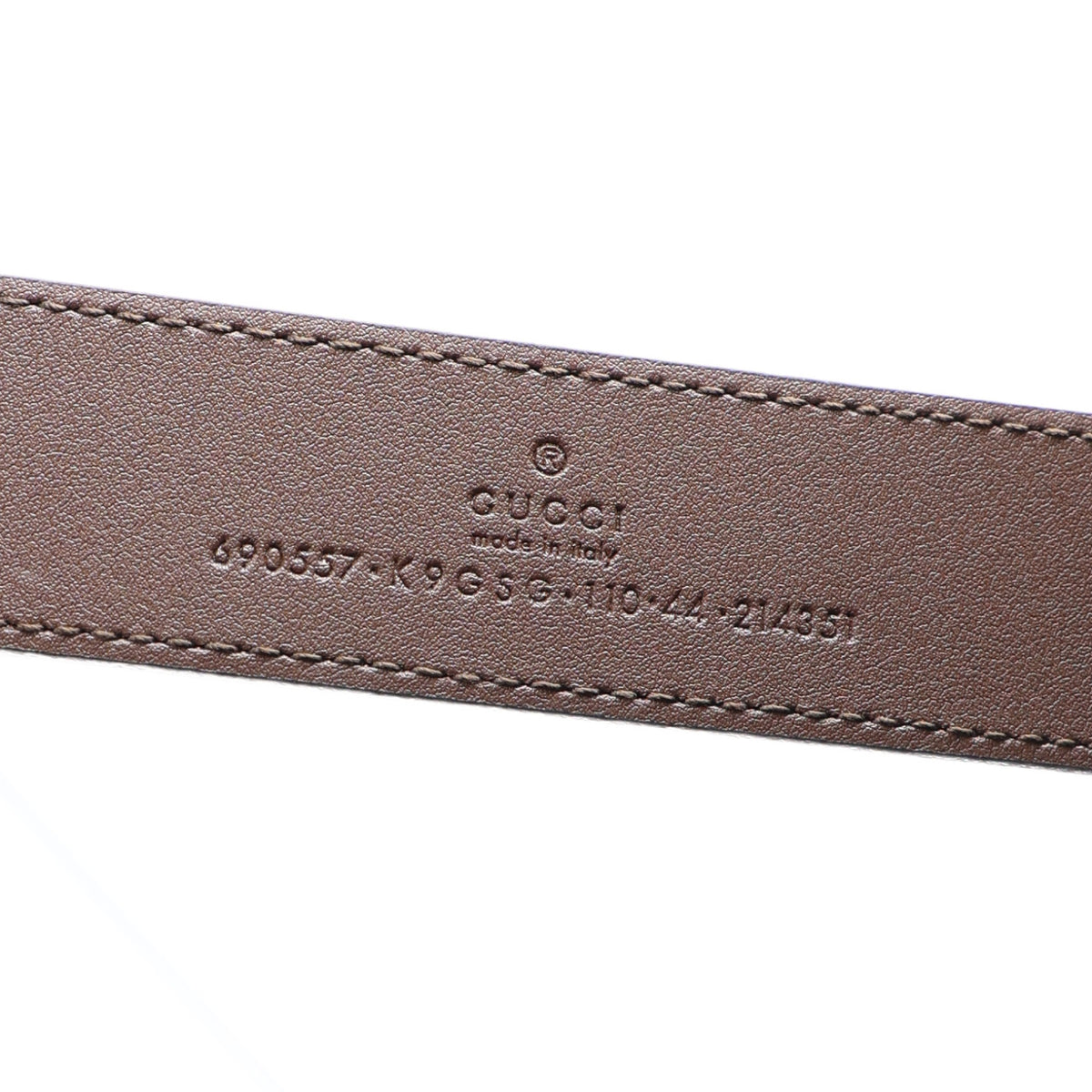 Gucci GG Supreme Monogram Textured Dollar Calfskin Blondie 30mm Belt 110 44 Beige Ebony New Acero 5 of 5