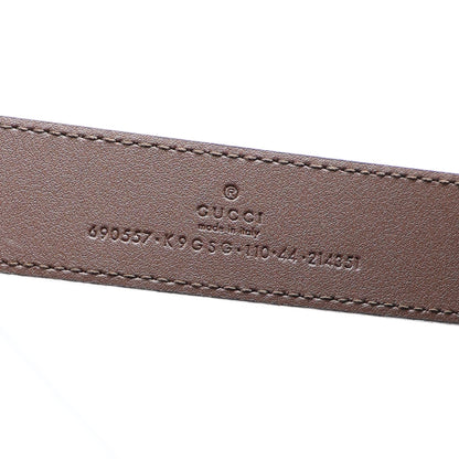 Gucci GG Supreme Monogram Textured Dollar Calfskin Blondie 30mm Belt 110 44 Beige Ebony New Acero 5 of 5