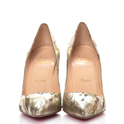 Christian Louboutin Suede Lamina Camouflage Pigalle 100 Pumps 35.5 Gold 2 of 8