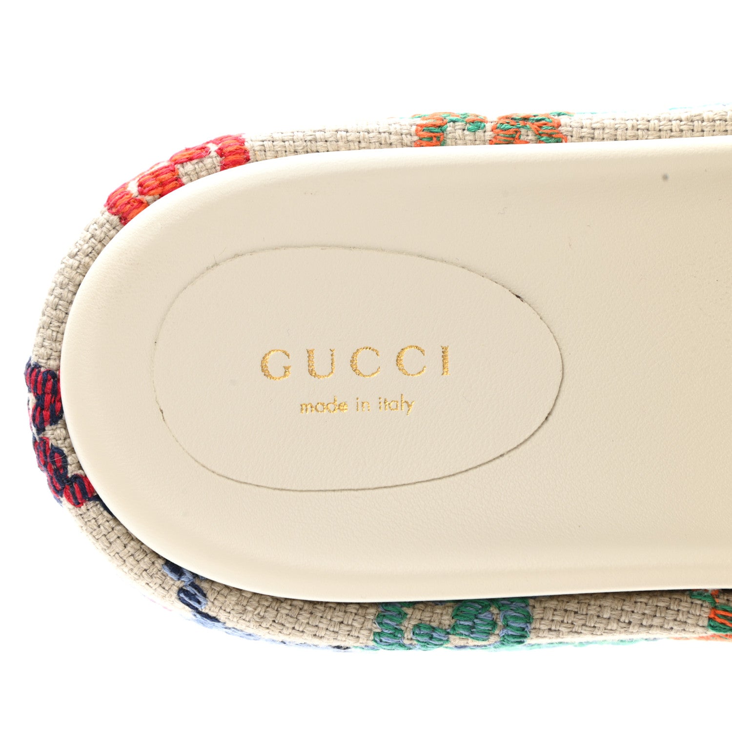 Gucci Linen Psychedelic Mini GG Monogram Angelina Platform 55mm Slide Sandals 40.5 Multicolor 6 of 9