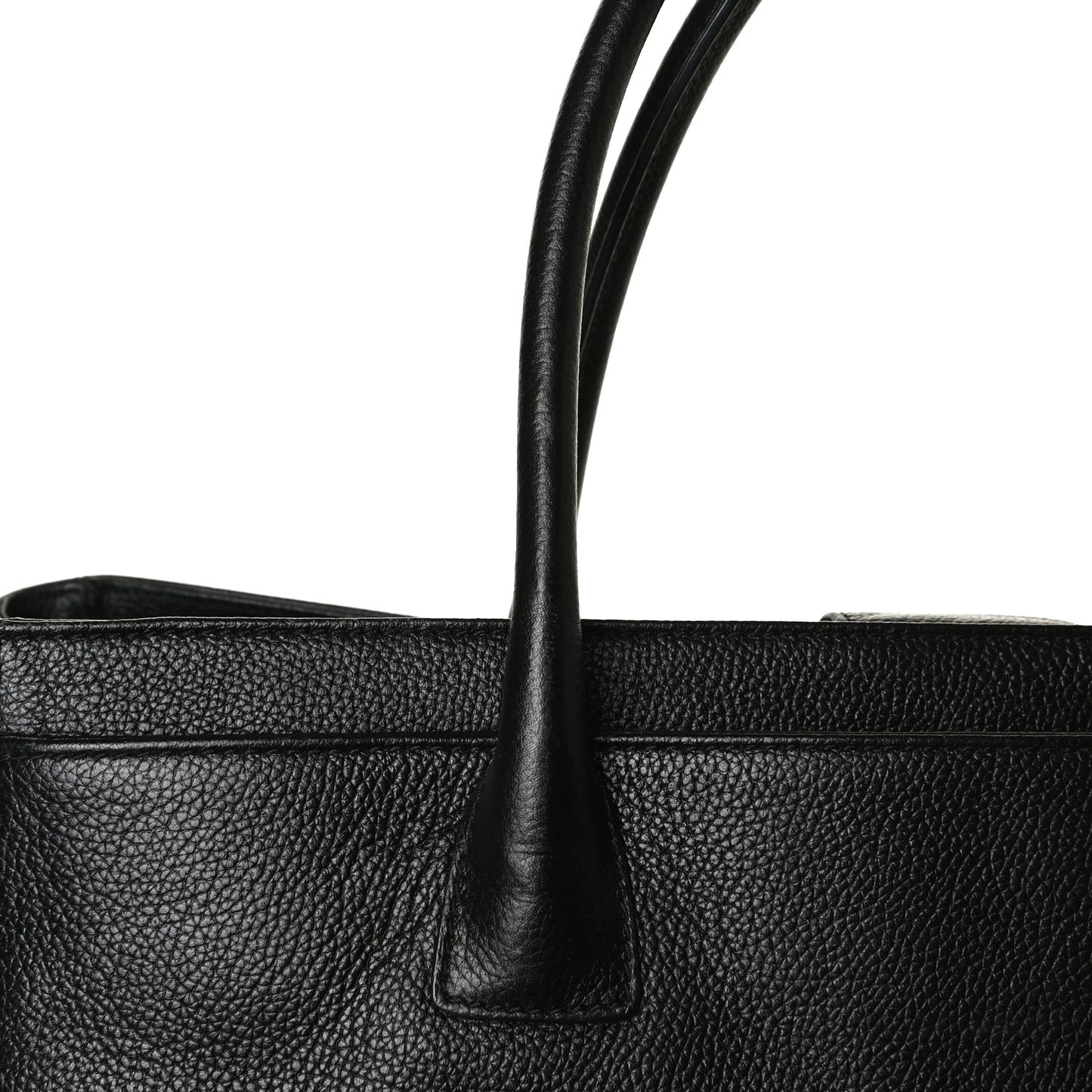 Calfskin Cerf Executive Shopper Tote Black