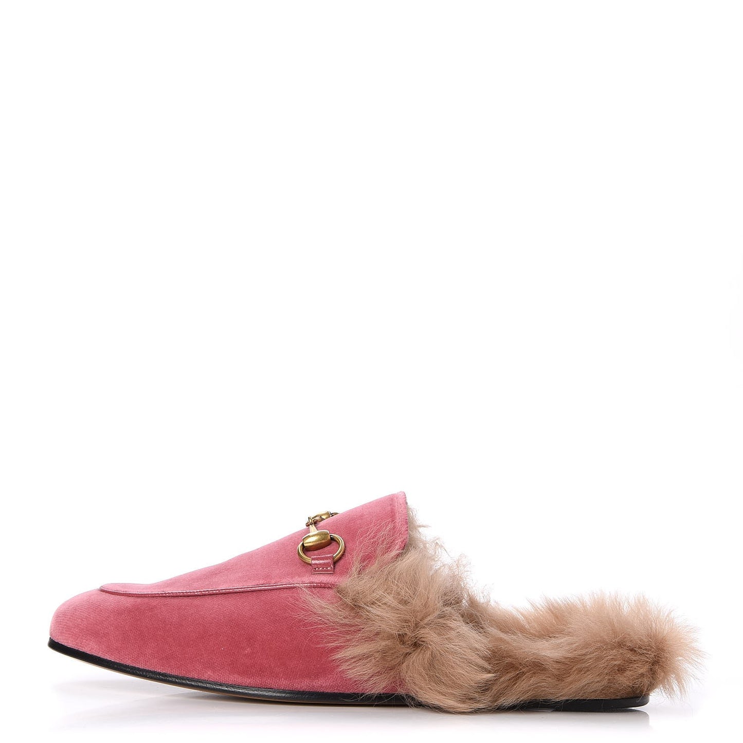 Velvet Fur Mens Princetown Slippers 7 Pink