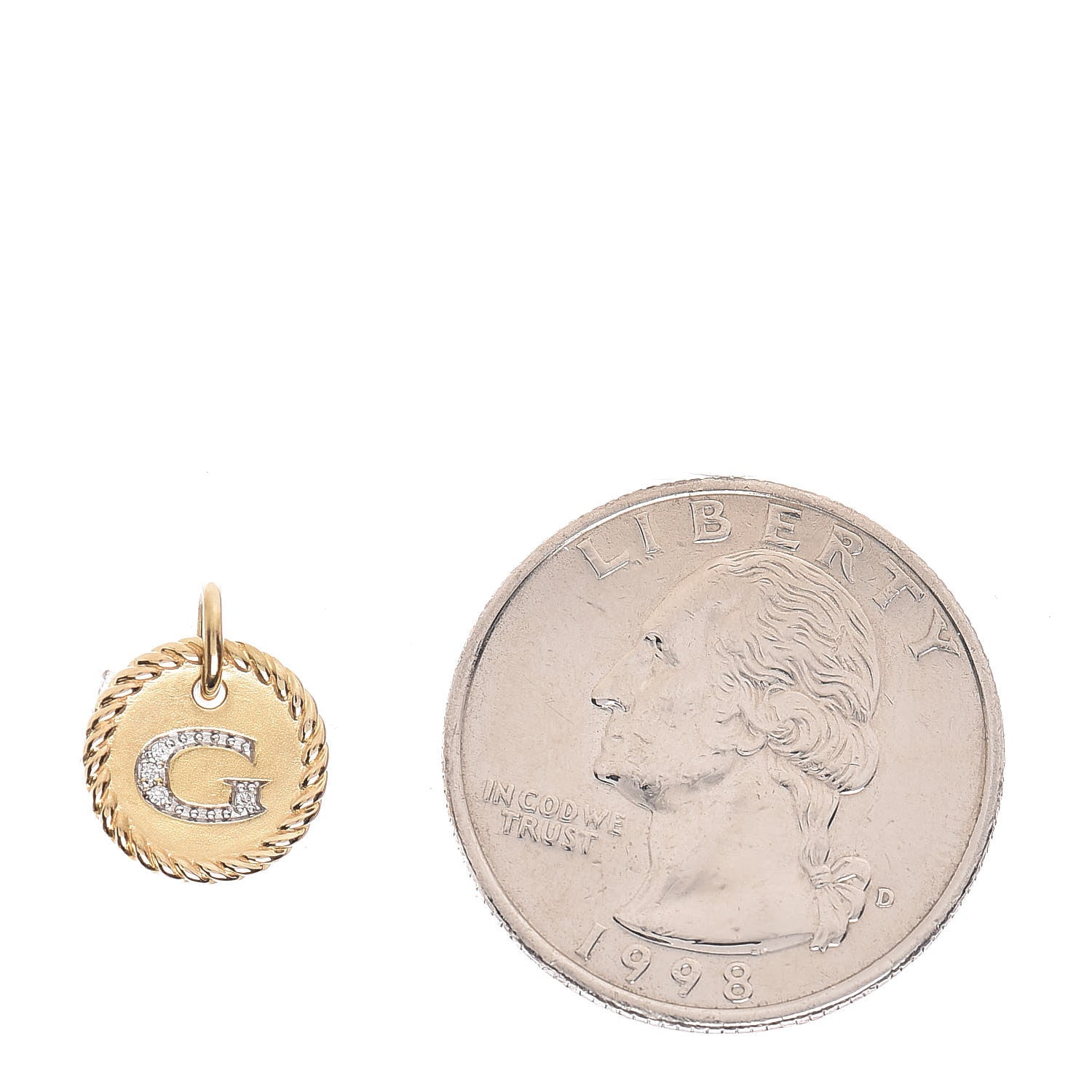 David Yurman 18K Yellow Gold Diamond Initial G Charm 2 of 3