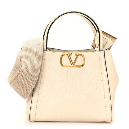 Valentino Garavani Soft Grainy Calfskin Alltime Small Handbag Ivory 1 of 9