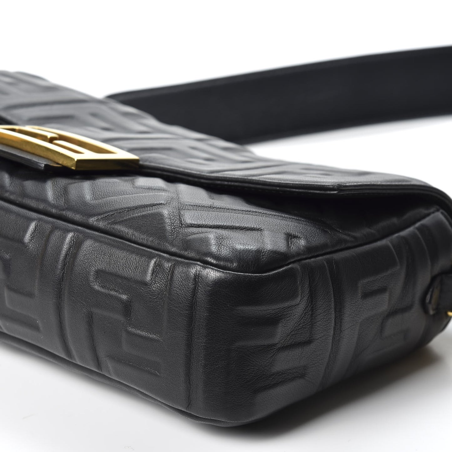 Nappa FF 1974 Embossed Baguette Black