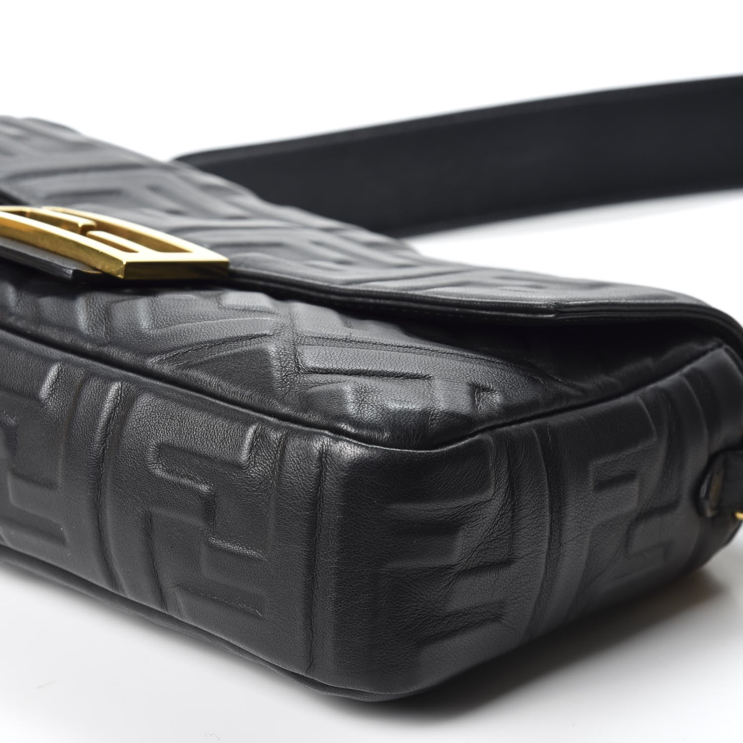 Fendi Nappa FF 1974 Embossed Baguette Black 6 of 12