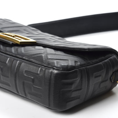 Fendi Nappa FF 1974 Embossed Baguette Black 6 of 12