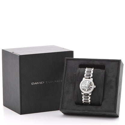 David Yurman Stainless Steel Ceramic Diamond Bezel 30mm Classic Quartz Watch Black 8 of 8