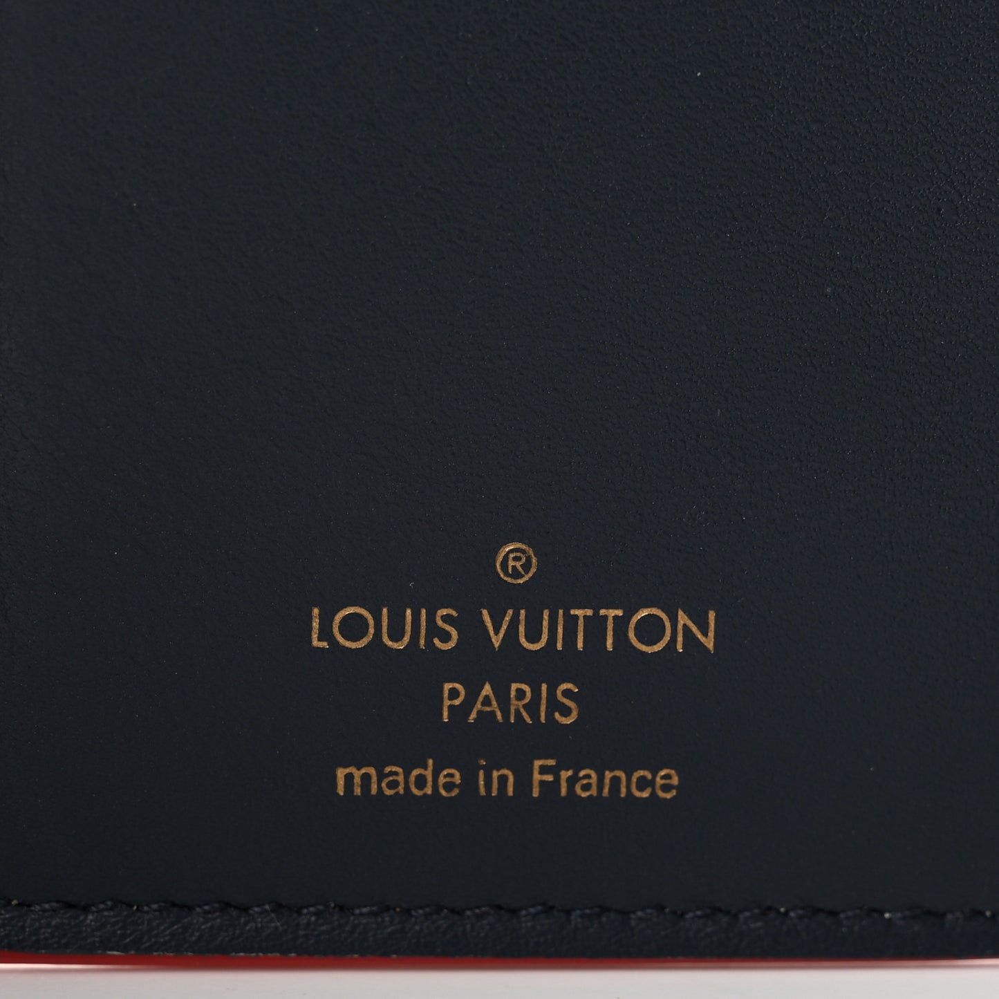Taurillon Capucines Compact Wallet Marine Rouge