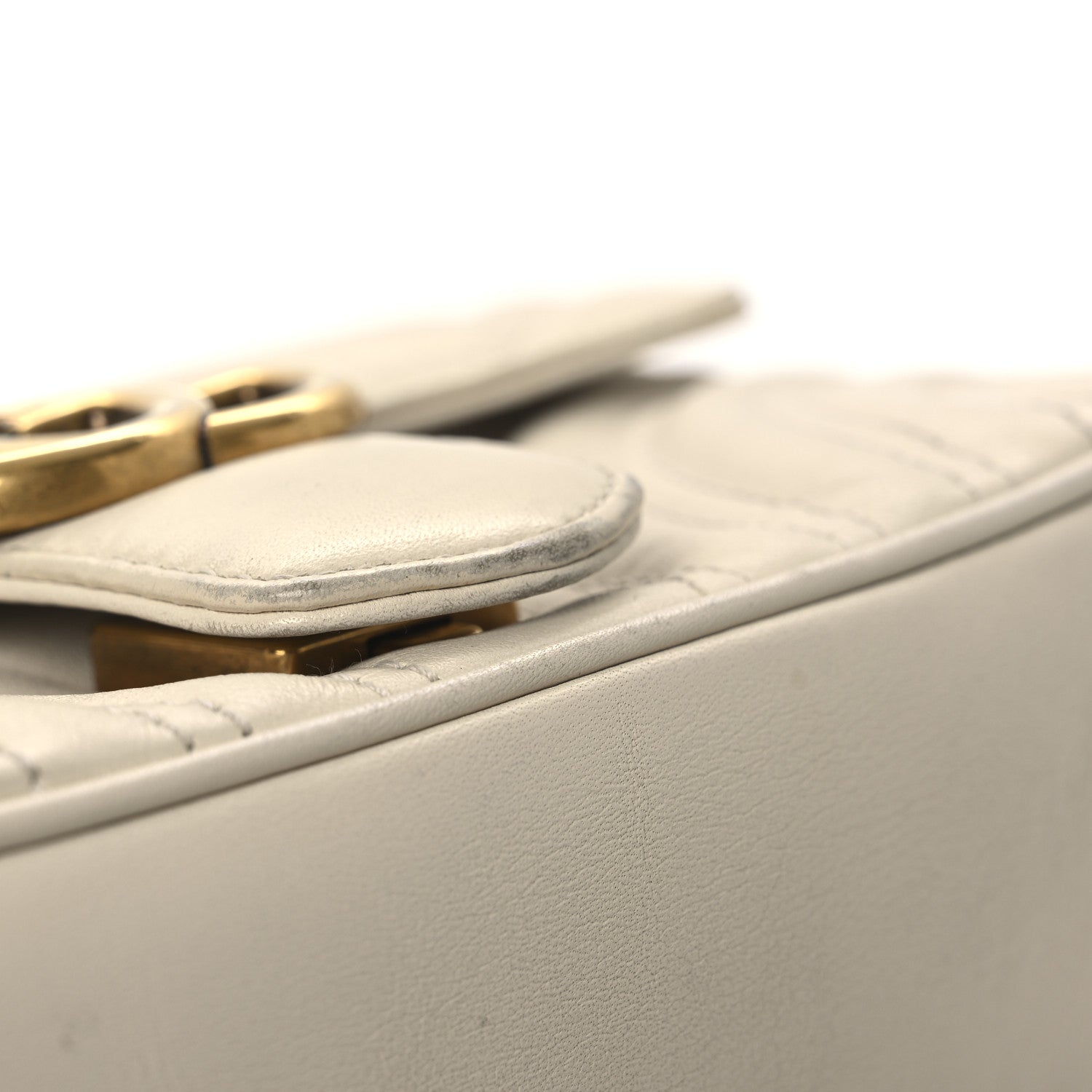 Gucci Calfskin Matelasse Mini GG Marmont Shoulder Bag White 12 of 17