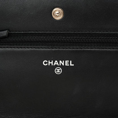 Chanel Patent Quilted Wallet On Chain WOC Black 6 of 13