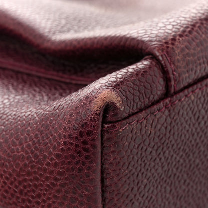 Chanel Caviar Flap Shoulder Bag Burgundy 14 of 16