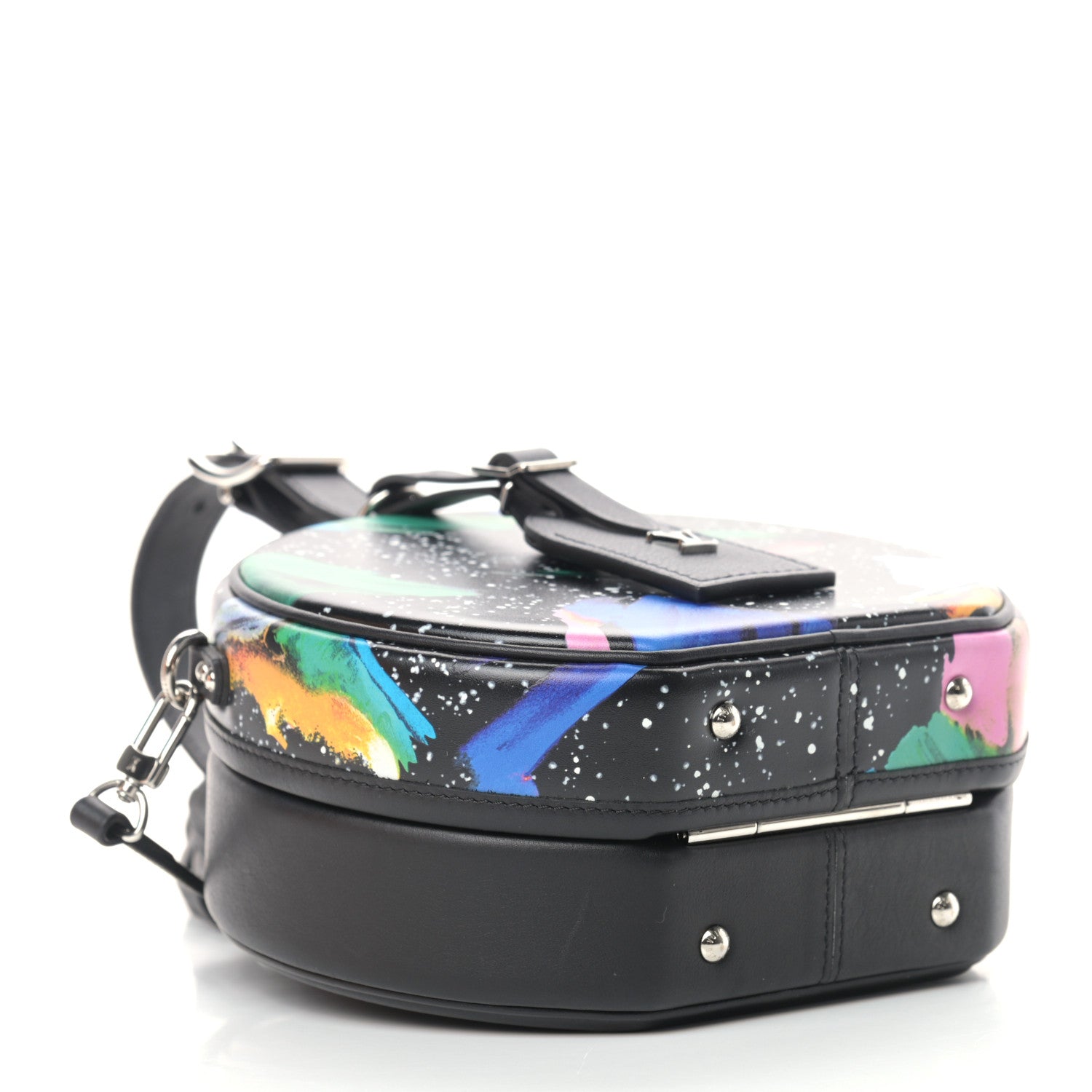 Louis Vuitton Calfskin Splash Print Petite Boite Chapeau Black 4 of 10