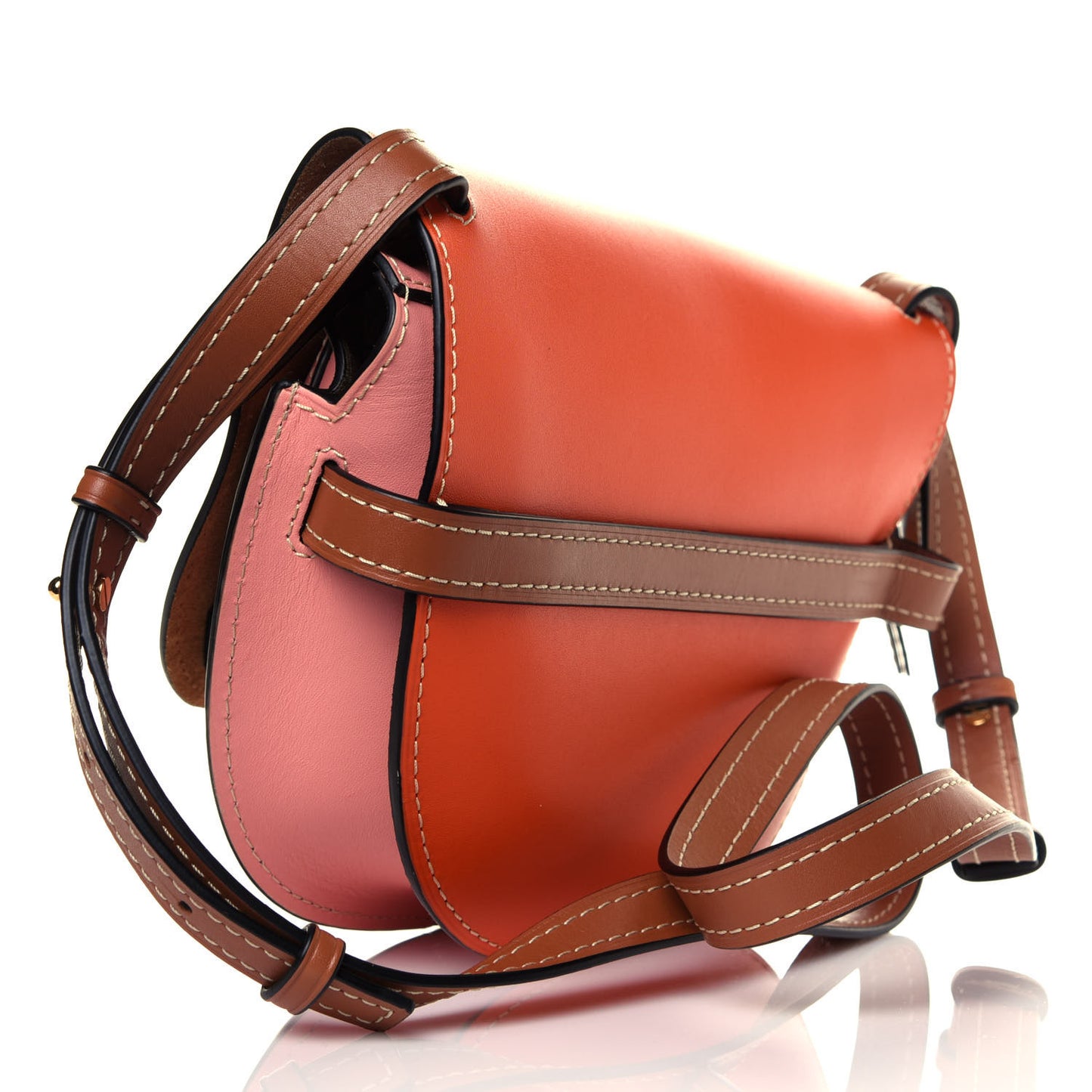 Calfskin Small Gate Crossbody Bag Orange Blossom
