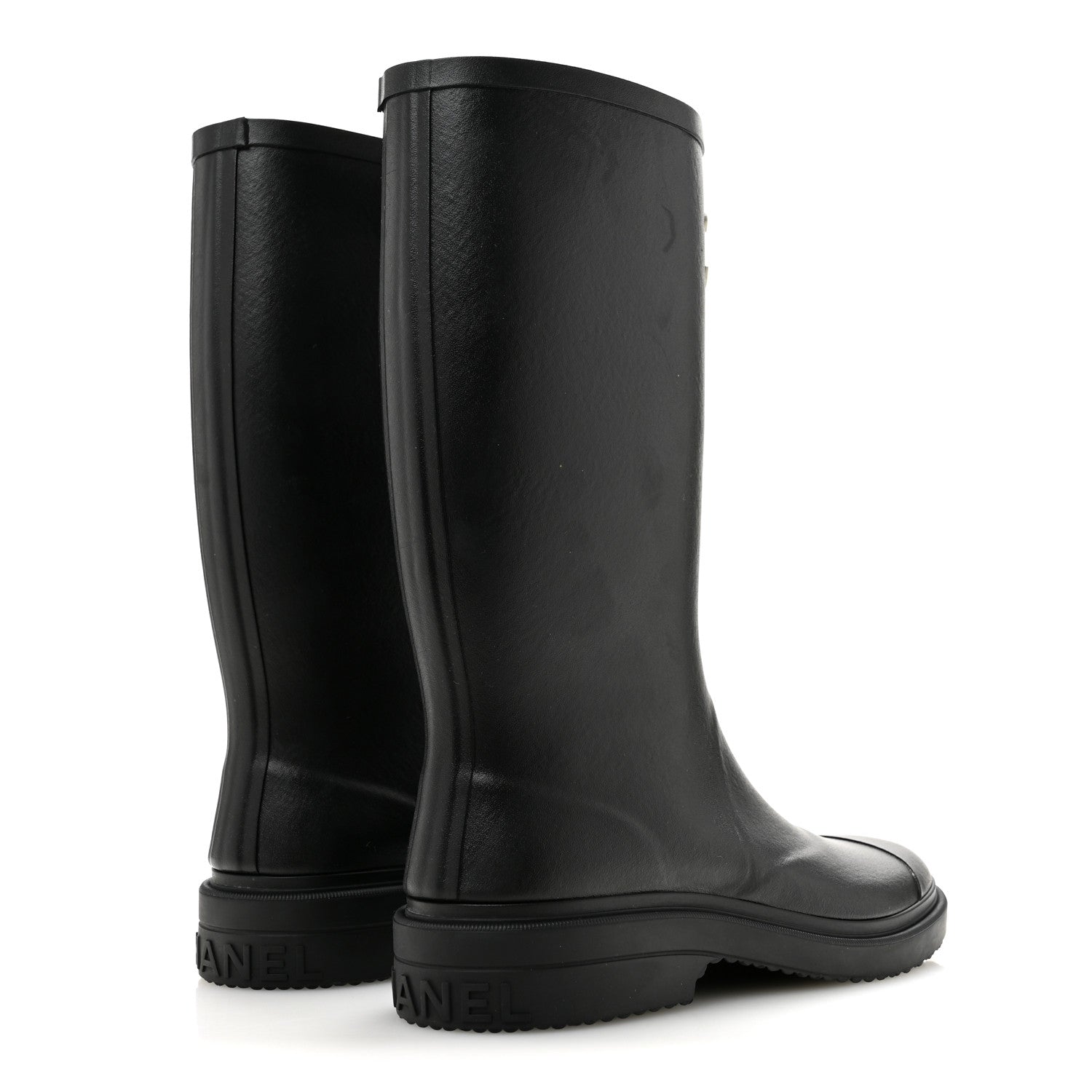 Chanel Caoutchouk CC High Boots 40 Black 5 of 10