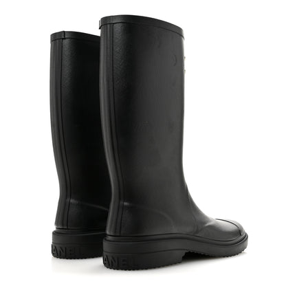 Chanel Caoutchouk CC High Boots 40 Black 5 of 10
