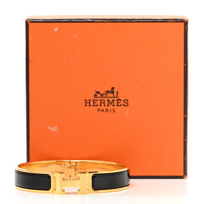 Hermes Enamel Narrow Clic Clac H Bracelet GM Black 3 of 5