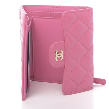 Chanel Caviar Quilted Compact Flap Wallet Pink 5 of 8