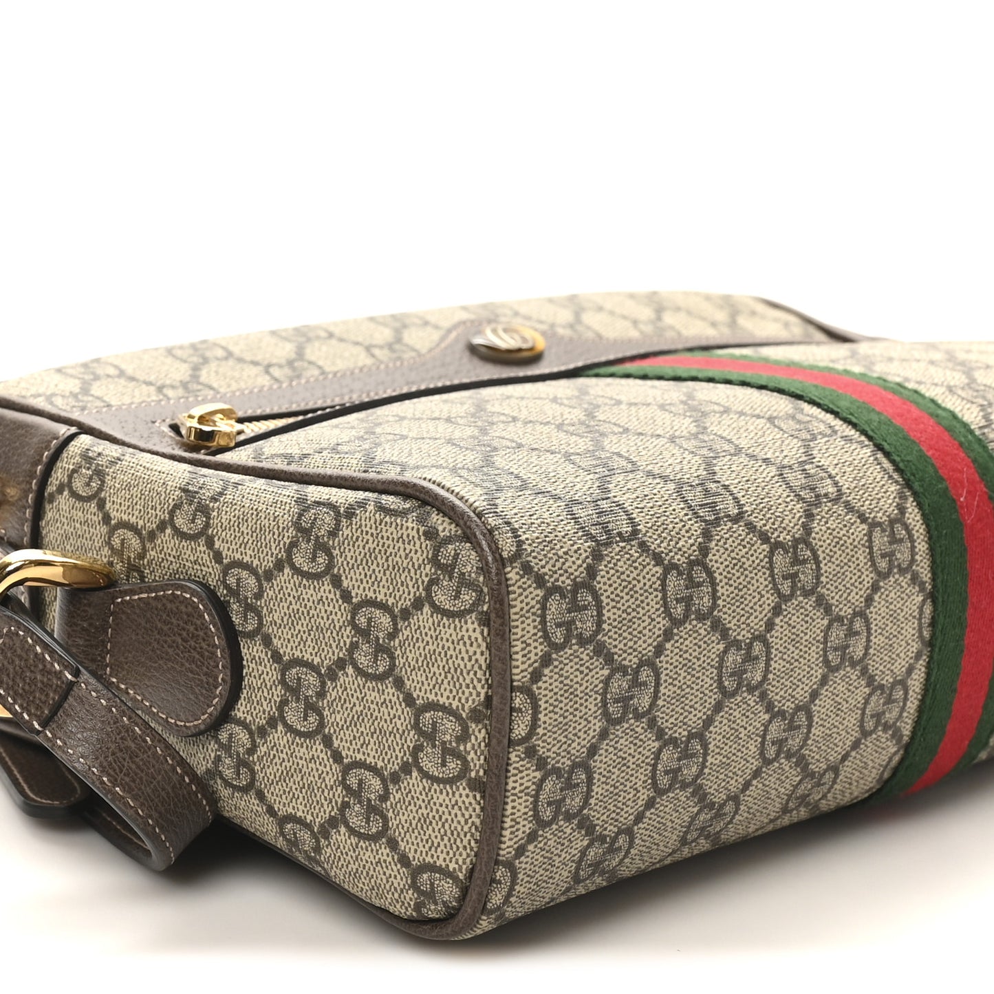 GG Supreme Monogram Web Small Ophidia Shoulder Bag Brown