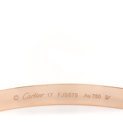 Cartier 18K Pink Gold LOVE Bracelet 17 6 of 8