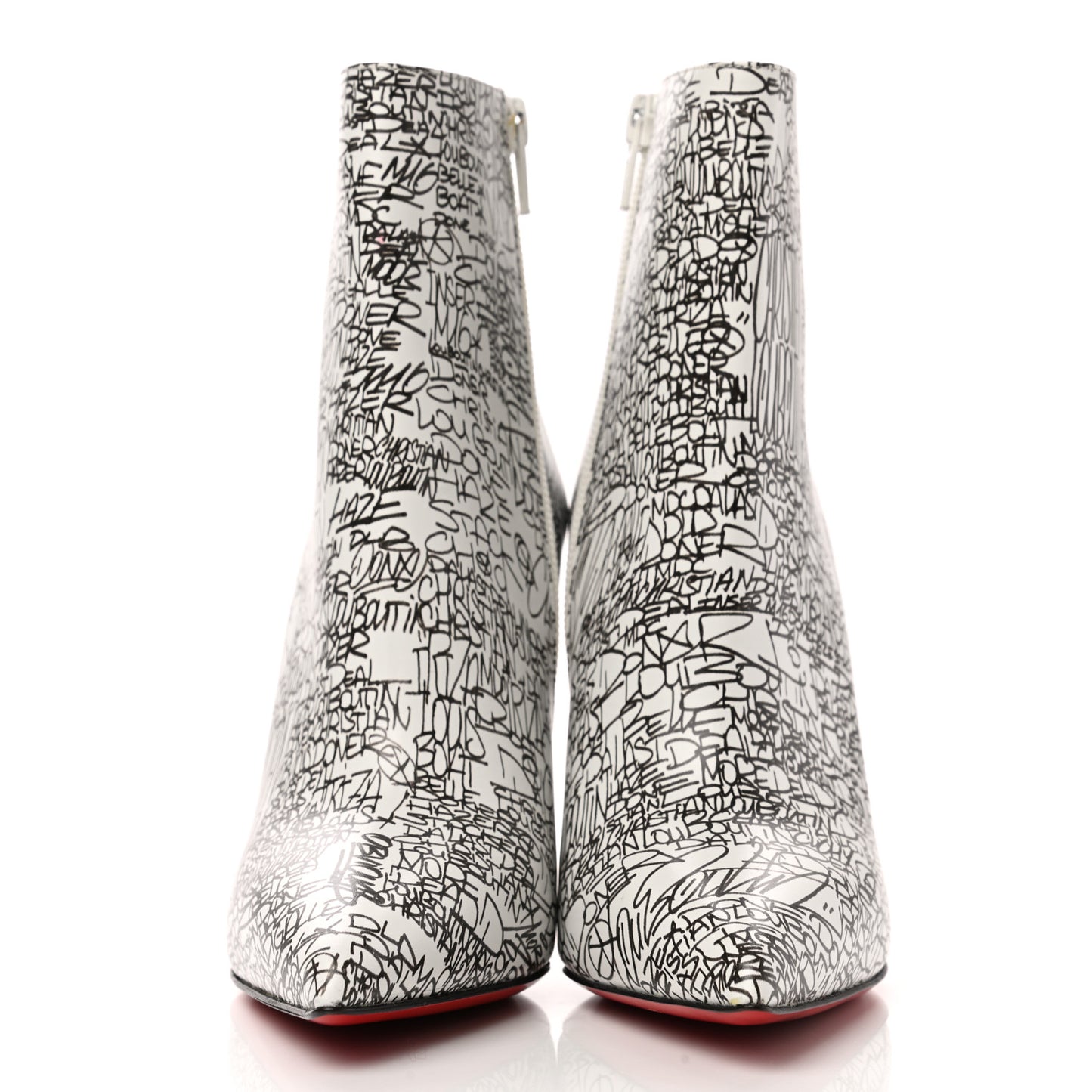 Calfskin Caligraf So Kate Booty 100 Ankle Boots 35.5 Black White
