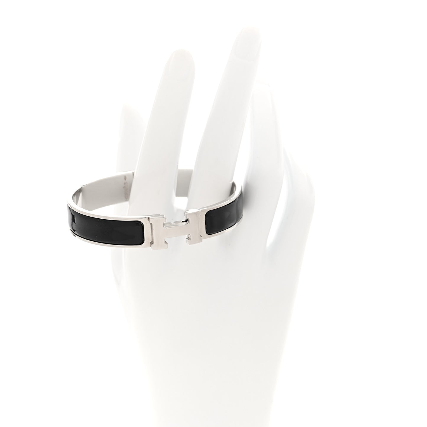 Enamel Narrow Clic Clac H Bracelet PM Black