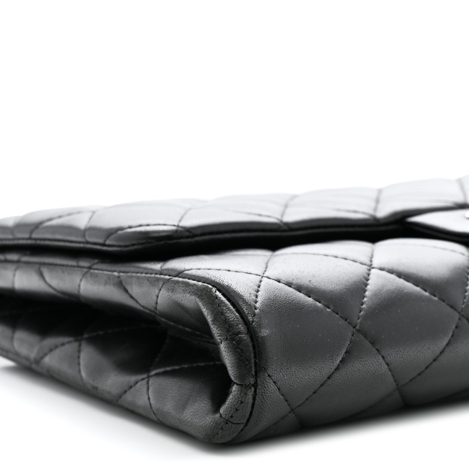 Chanel Lambskin Quilted Clutch With Chain Flap Black 9 of 14